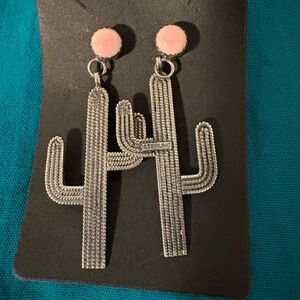 Pink Conch Cactus Earrings